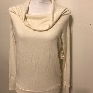 AERO Long Sleeve Space-Dye Off-The-Shoulder Tee S